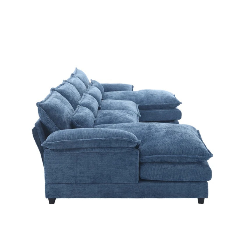 UNITED WE WIN Modern Large chenille Fabric U-Shape Sectional Sofa-海智集-Default-