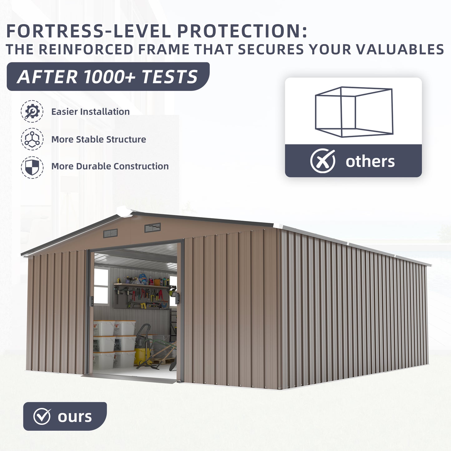 Campcraft 0.25mm color steel plate, surface protective film, Two daylight Windows, A practical and thoughtful gift,two colors can be freely selected storage sheds-海智集-Default-