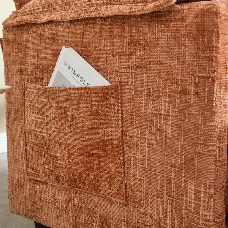 UNITED WE WIN Chenille fabric, removable armrests with side pockets, high density sponge filling, oversized double sofa with footstool-海智集-Default-