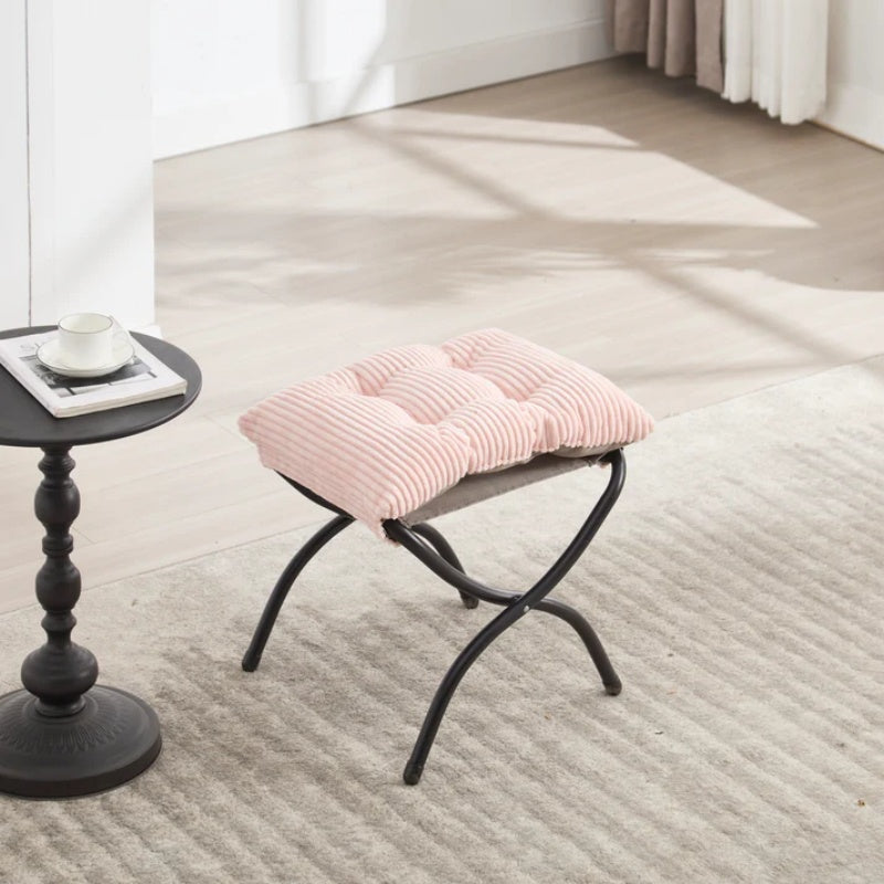 Lazy Chair with Ottoman, Modern Lounge Accent Chair with Armrests and a Side Pocket, Leisure Upholstered Sofa Chair Reading Chair with Footrest for Small Space, Corner Chair-Pink-海智集-Default-
