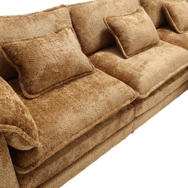 Modern Large L-Shape Sectional Chenille fabric, movable pedals, detachable armrests, oversized three-seat Sofa-海智集-Default-