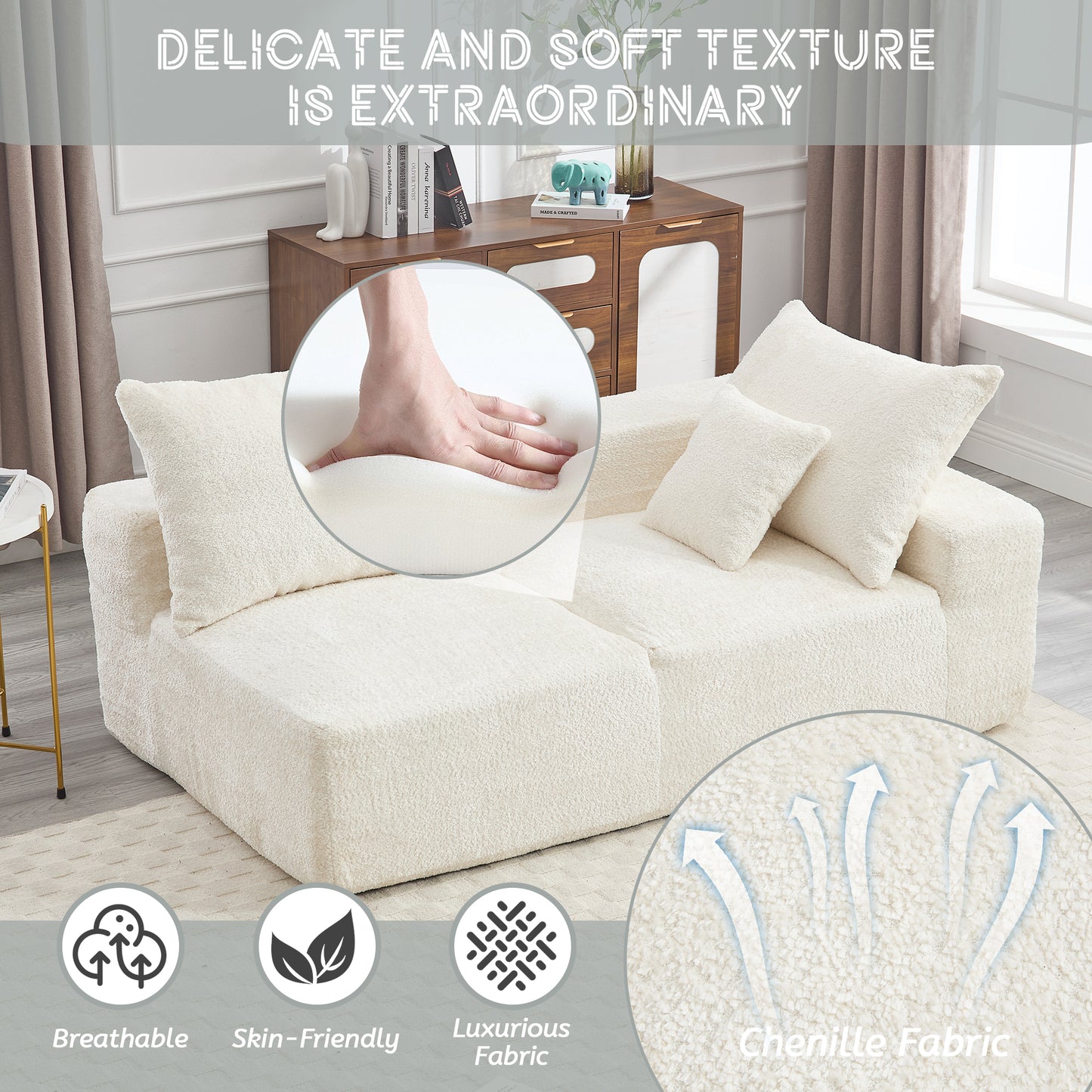 UNITED WE WIN Exquisite fabric technology, intimate two-person design, lazy leisure sitting, free combination of flexible and changeable, a wide range of scene applicability of the sofa-海智集-Default-