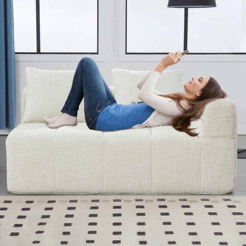 UNITED WE WIN Chenille Loveseat Sofa,Minimalist Modular Couches Sleeper for Living Room Bedroom Apartment Lounge-海智集-Default-
