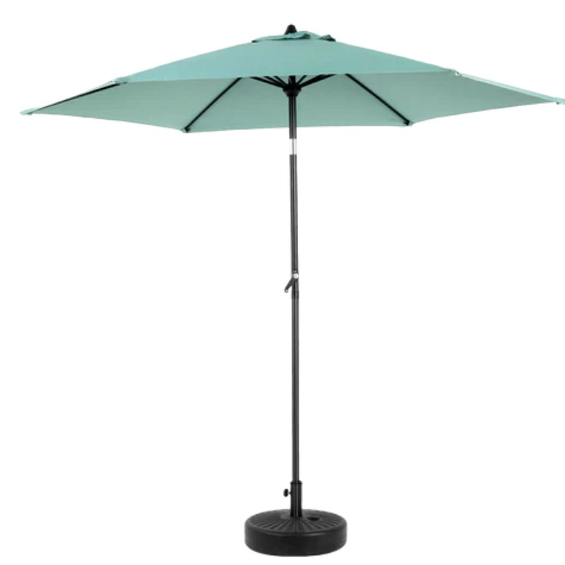 9FT Outdoor Patio Umbrella Outdoor Table Umbrella with Push Button Tilt and Crank, Market Umbrella 6 Sturdy Ribs , Deck, Backyard, Pool (Base Not Included) - ( Light green )-海智集-Default-