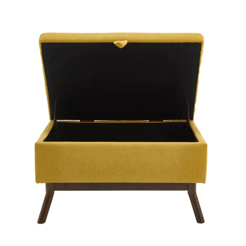 Mid-century modern square coffee table storage bench, assembled, suitable for living room, entryway and family room, used as a coffee table, stirrups, shoe bench-海智集-Default-