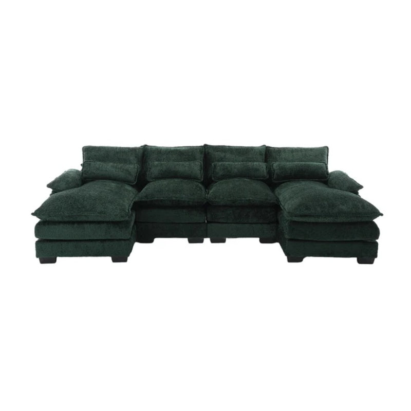 UNITED WE WIN Modern Large chenille Fabric U-Shape Sectional Sofa-海智集-Default-