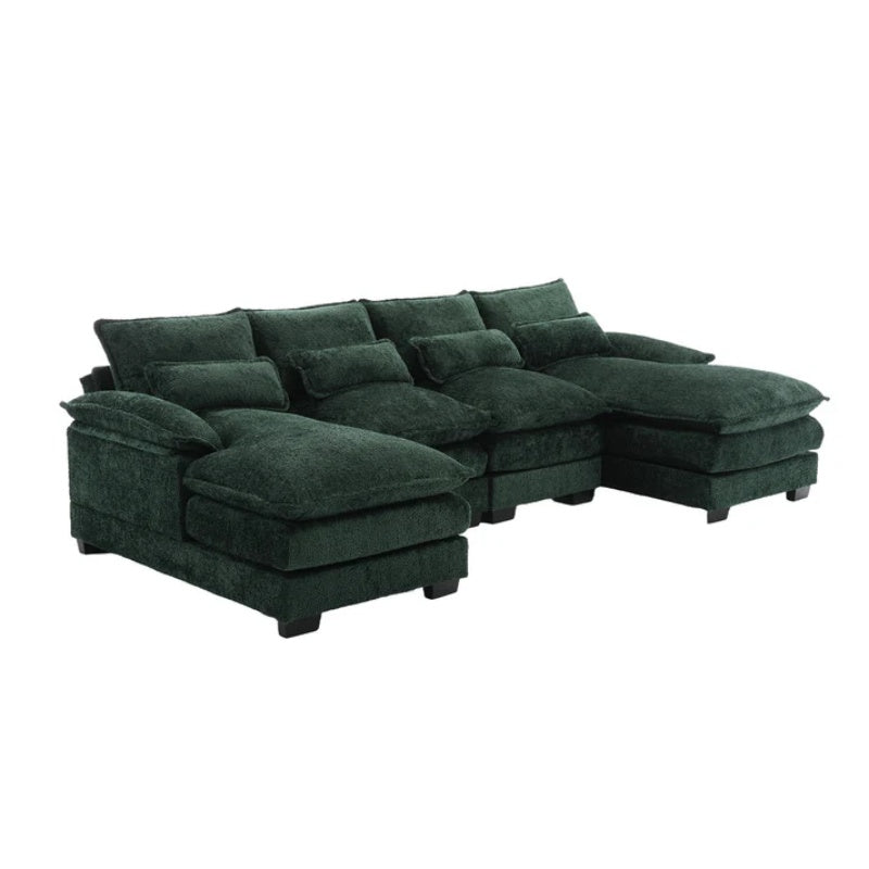 UNITED WE WIN Modern Large chenille Fabric U-Shape Sectional Sofa-海智集-Default-