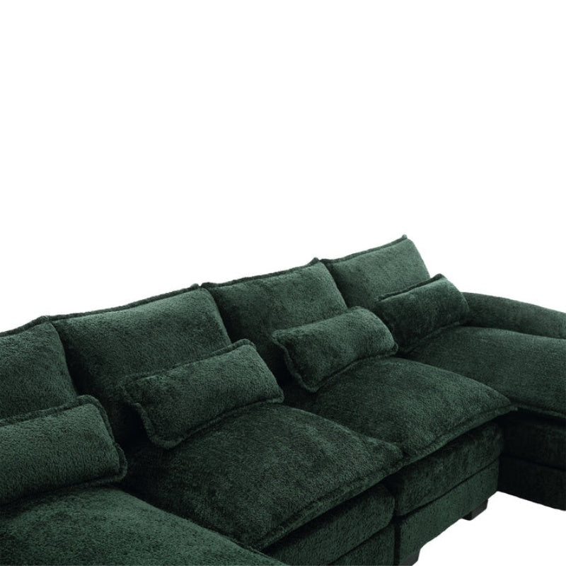 UNITED WE WIN Modern Large chenille Fabric U-Shape Sectional Sofa-海智集-Default-