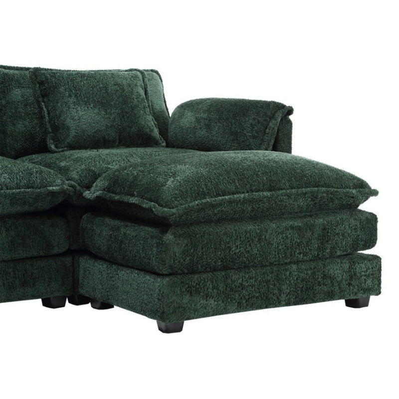 Modern Large L-Shape Sectional Chenille fabric, movable pedals, detachable armrests, oversized three-seat Sofa-海智集-Default-