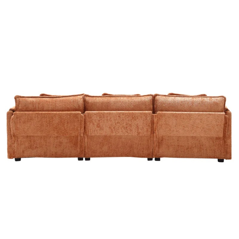 Modern Large L-Shape Sectional Chenille fabric, movable pedals, detachable armrests, oversized three-seat Sofa-海智集-Default-