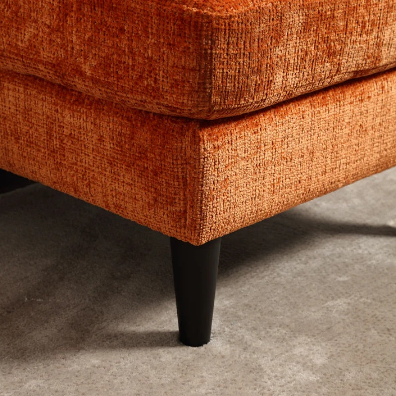 UNITED WE WIN Sofa for three, solid wood frame, Chenille fabric, side pocket, with two cup holders, footstool with storagestorage sofa /Living room sofa cozy sectional sofa-海智集-Default-