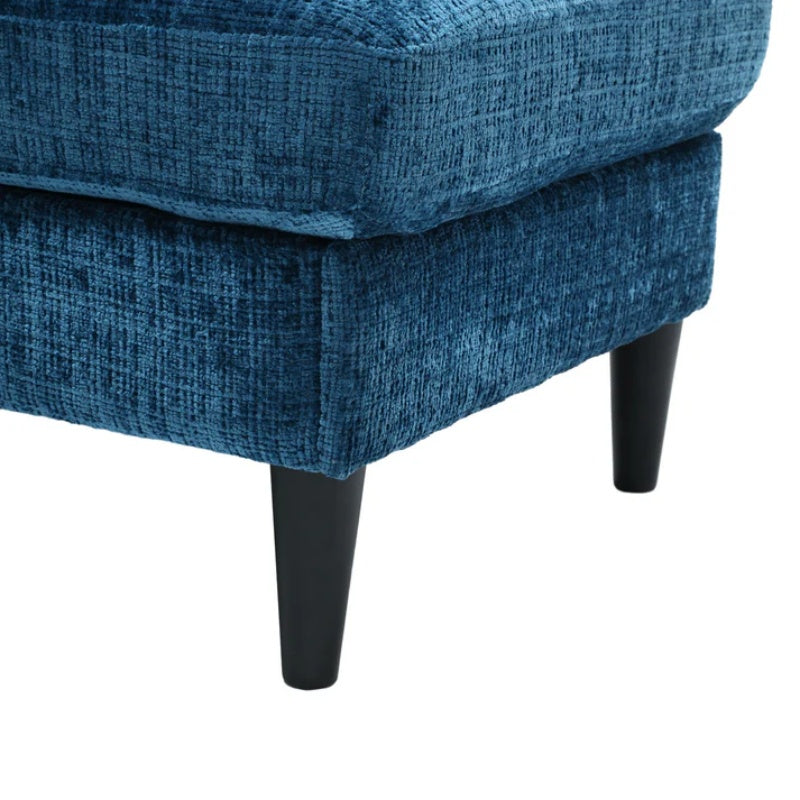 UNITED WE WIN Sofa for three, solid wood frame, Chenille fabric, side pocket, with two cup holders, footstool with storagestorage sofa /Living room sofa cozy sectional sofa-海智集-Default-