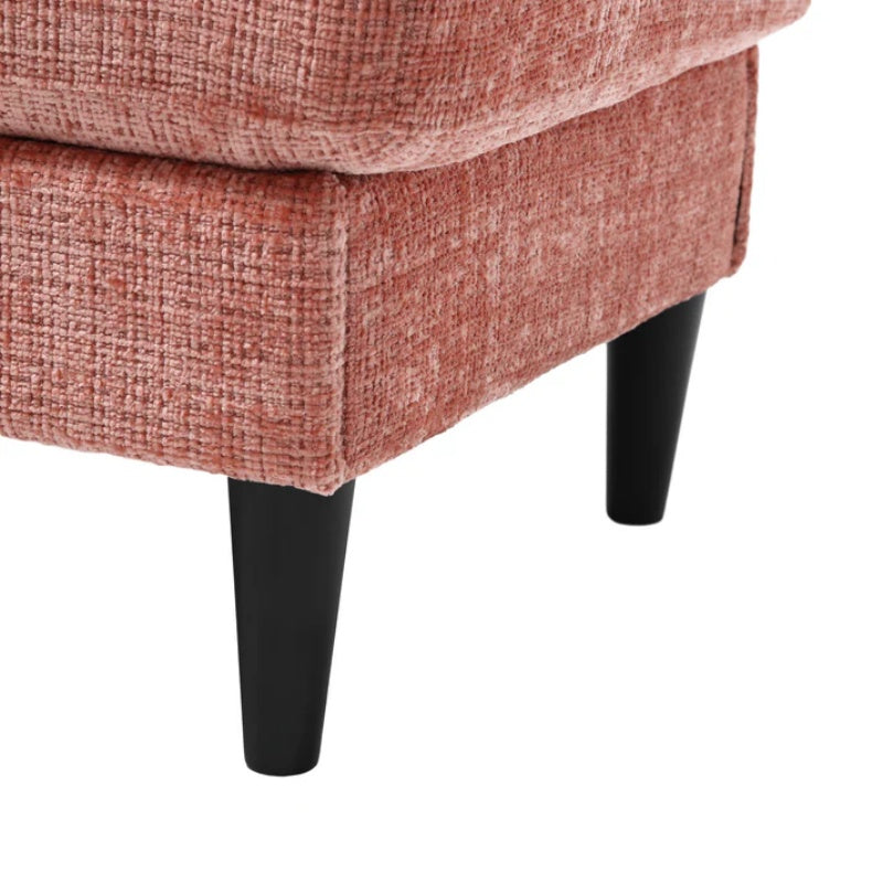 UNITED WE WIN Sofa for three, solid wood frame, Chenille fabric, side pocket, with two cup holders, footstool with storagestorage sofa /Living room sofa cozy sectional sofa-海智集-Default-