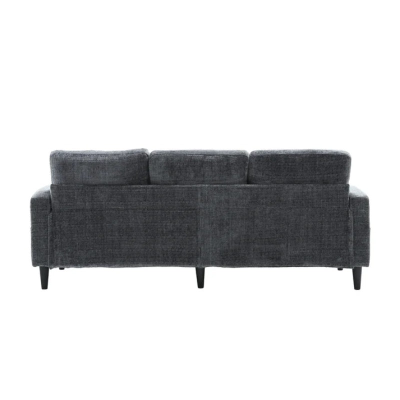 UNITED WE WIN Sofa for three, solid wood frame, Chenille fabric, side pocket, with two cup holders, footstool with storagestorage sofa /Living room sofa cozy sectional sofa-海智集-Default-