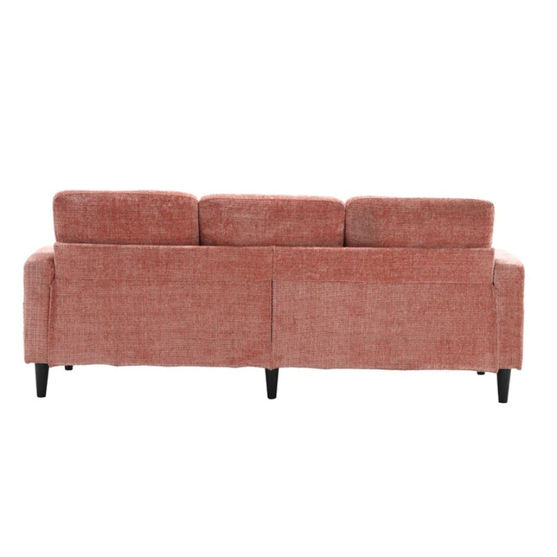 UNITED WE WIN Sofa for three, solid wood frame, Chenille fabric, side pocket, with two cup holders, footstool with storagestorage sofa /Living room sofa cozy sectional sofa-海智集-Default-