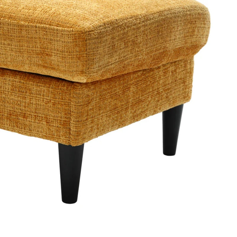 UNITED WE WIN Sofa for three, solid wood frame, Chenille fabric, side pocket, with two cup holders, footstool with storagestorage sofa /Living room sofa cozy sectional sofa-海智集-Default-