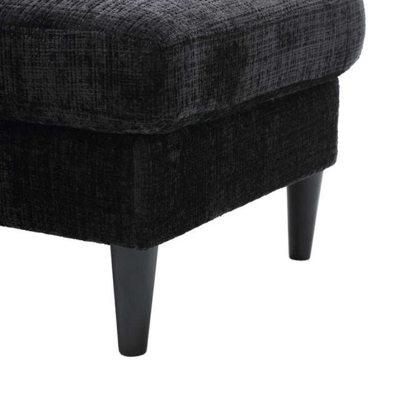 UNITED WE WIN Sofa for three, solid wood frame, Chenille fabric, side pocket, with two cup holders, footstool with storagestorage sofa /Living room sofa cozy sectional sofa-海智集-Default-
