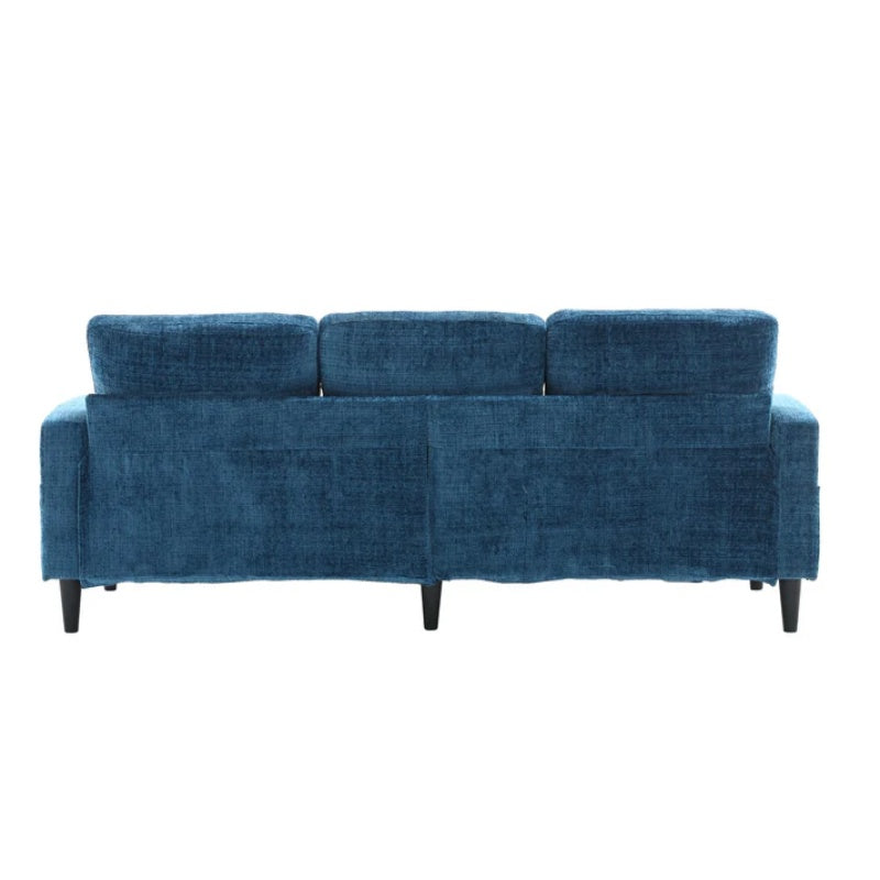 UNITED WE WIN Sofa for three, solid wood frame, Chenille fabric, side pocket, with two cup holders, footstool with storagestorage sofa /Living room sofa cozy sectional sofa-海智集-Default-