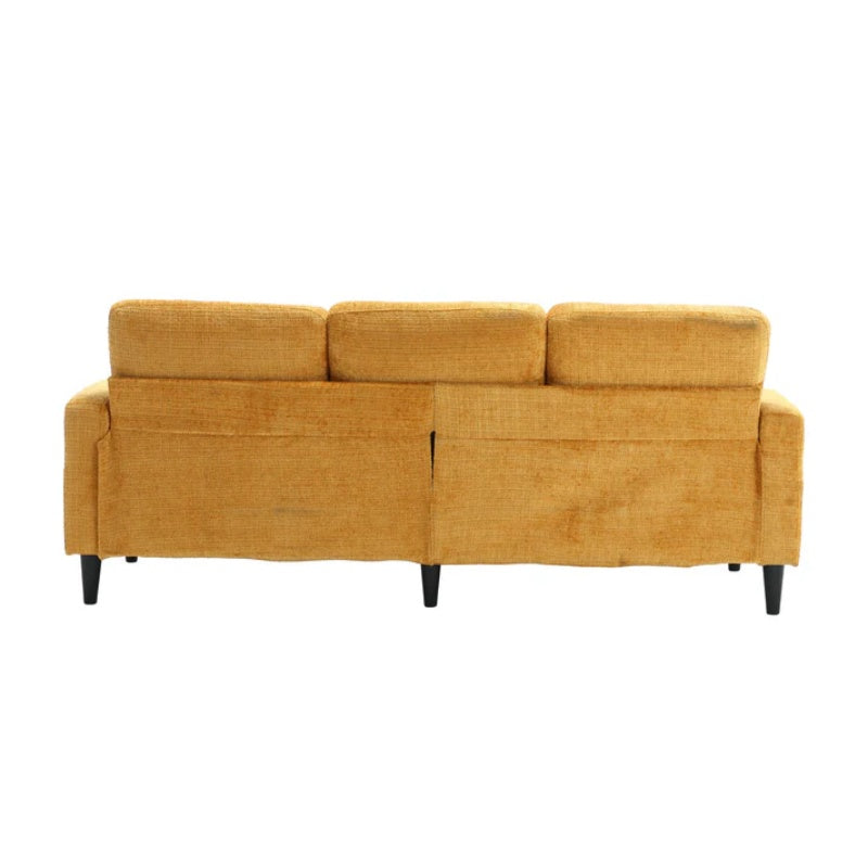 UNITED WE WIN Sofa for three, solid wood frame, Chenille fabric, side pocket, with two cup holders, footstool with storagestorage sofa /Living room sofa cozy sectional sofa-海智集-Default-