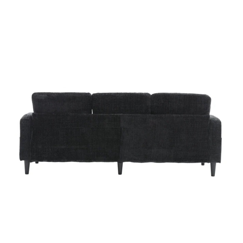 UNITED WE WIN Sofa for three, solid wood frame, Chenille fabric, side pocket, with two cup holders, footstool with storagestorage sofa /Living room sofa cozy sectional sofa-海智集-Default-