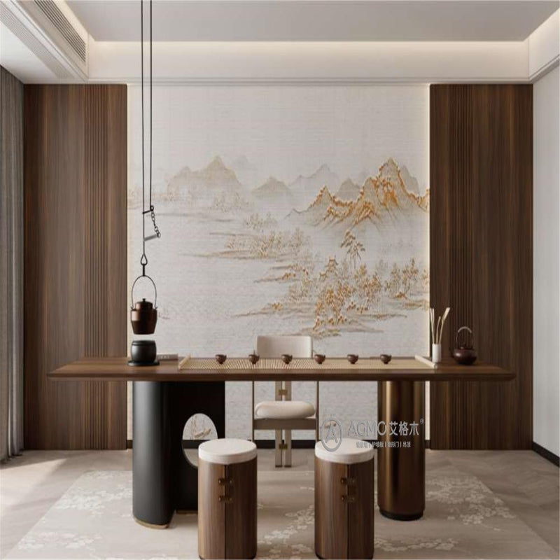 New Chinese-style sofa background wall-海智集-