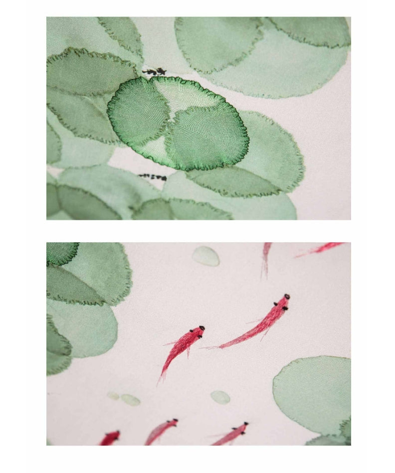 Decorative Art-Fish play with lotus leaves-海智集-