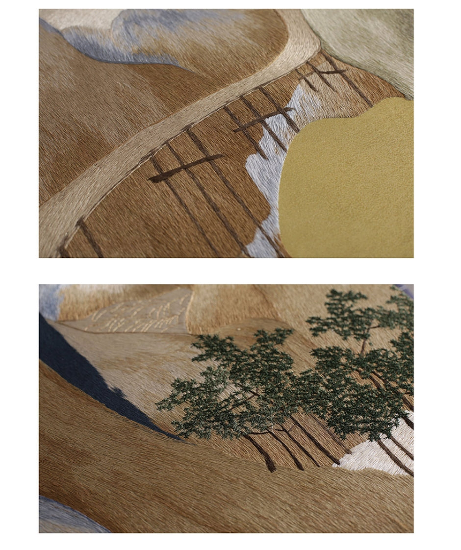 Decorative Art-Golden - scaled Mountain Embroidery-海智集-
