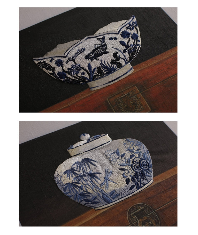Decorative Art-Porcelain on a Wooden Box-海智集-