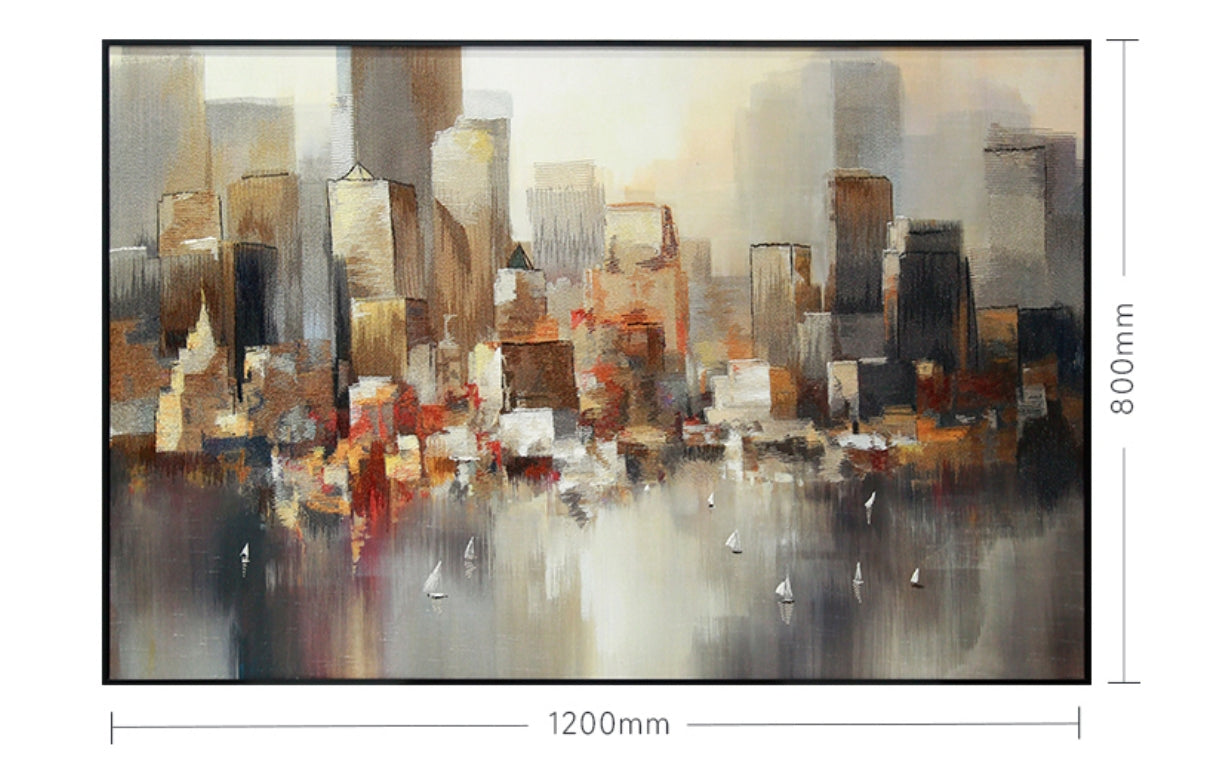 Commercial Suzhou Full Embroidery — framed, simulated silk, soft luster. Dual craftsmanship. Wholesale for decor firms, commercial use; home use too. Art decor for hotels, offices, residences.-海智集-