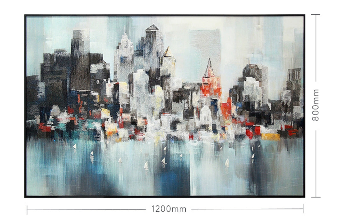 Commercial Suzhou Full Embroidery — framed, simulated silk, soft luster. Dual craftsmanship. Wholesale for decor firms, commercial use; home use too. Art decor for hotels, offices, residences.Prosperity II-海智集-