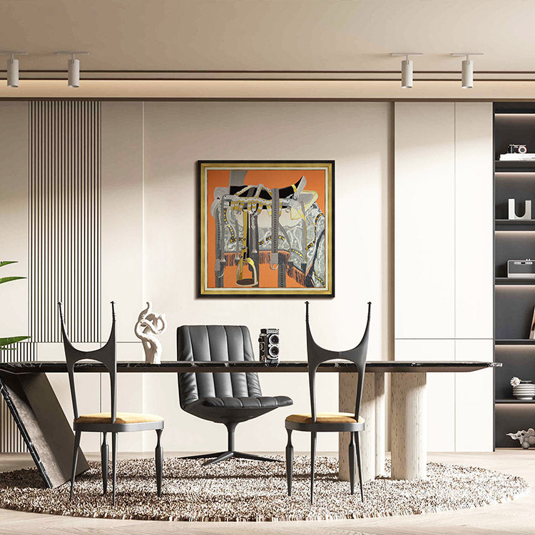 Commercial Suzhou Full Embroidery — framed, simulated silk, soft luster. Dual craftsmanship. Wholesale for decor firms, commercial use; home use too. Art decor for hotels, offices, residences.GorgeousSaddle-海智集-