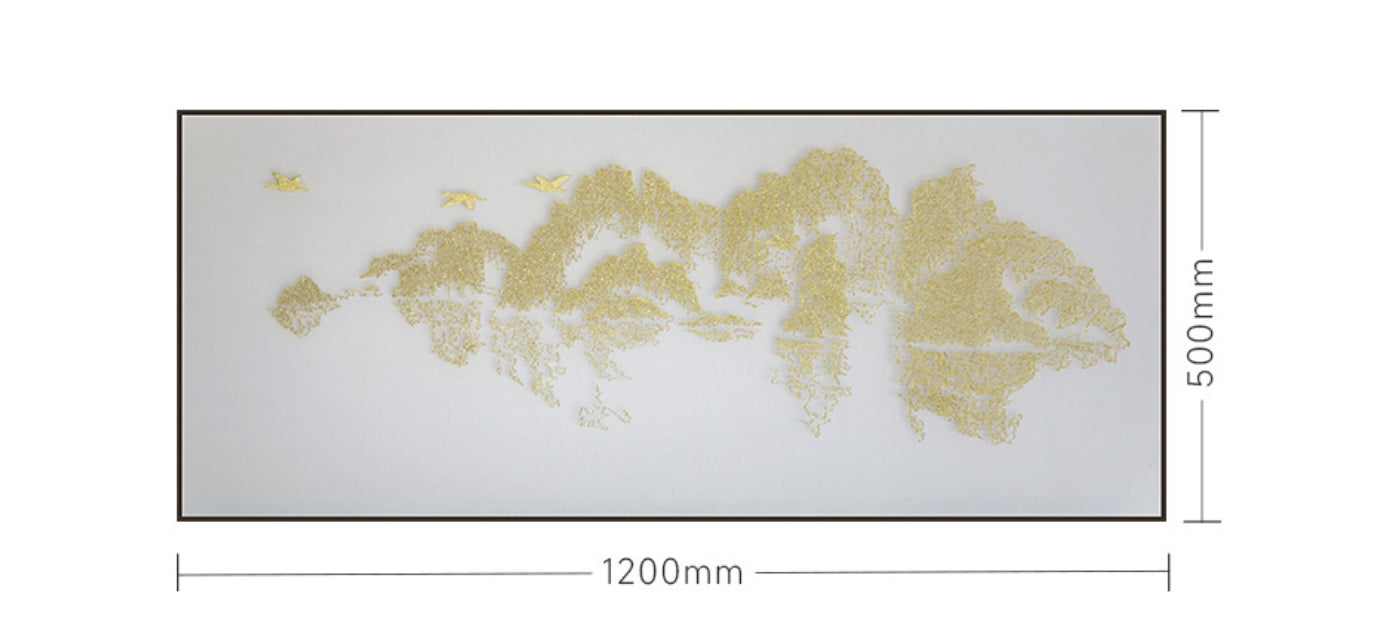 Commercial Suzhou Full Embroidery — framed, simulated silk, soft luster. Dual craftsmanship. Wholesale for decor firms, commercial use; home use too. Art decor for hotels, offices, residences.GorgeousRecords of Mountains and RiversIII-海智集-
