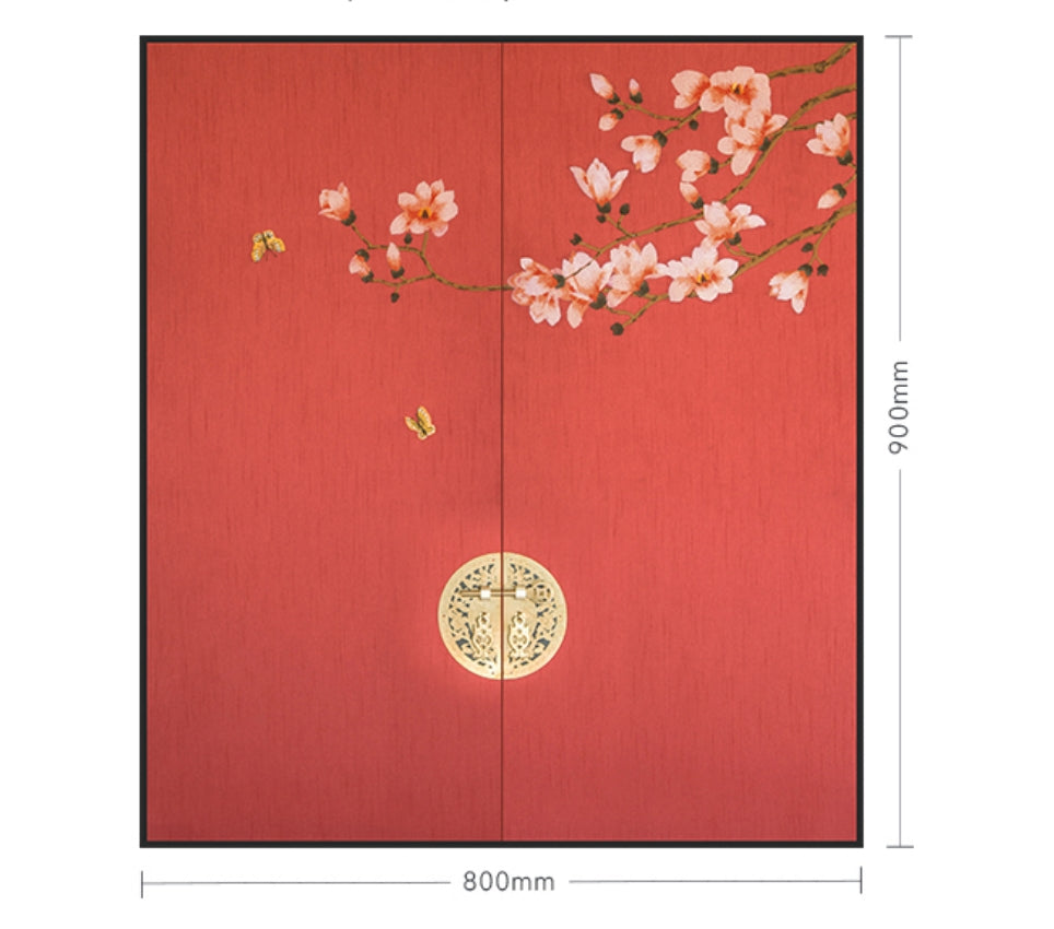 Commercial Suzhou Full Embroidery — framed, simulated silk, soft luster. Dual craftsmanship. Wholesale for decor firms, commercial use; home use too. Art decor for hotels, offices, residences.GorgeousRed Courtyards with Jade StepsⅡ-海智集-