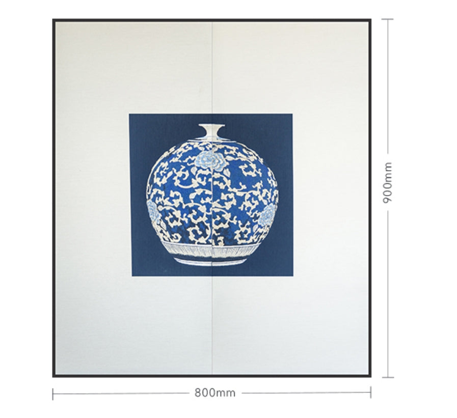 Commercial Suzhou Full Embroidery — framed, simulated silk, soft luster. Dual craftsmanship. Wholesale for decor firms, commercial use; home use too. Art decor for hotels, offices, residences.GorgeousInk - wash Blue - and - WhiteⅡ-海智集-