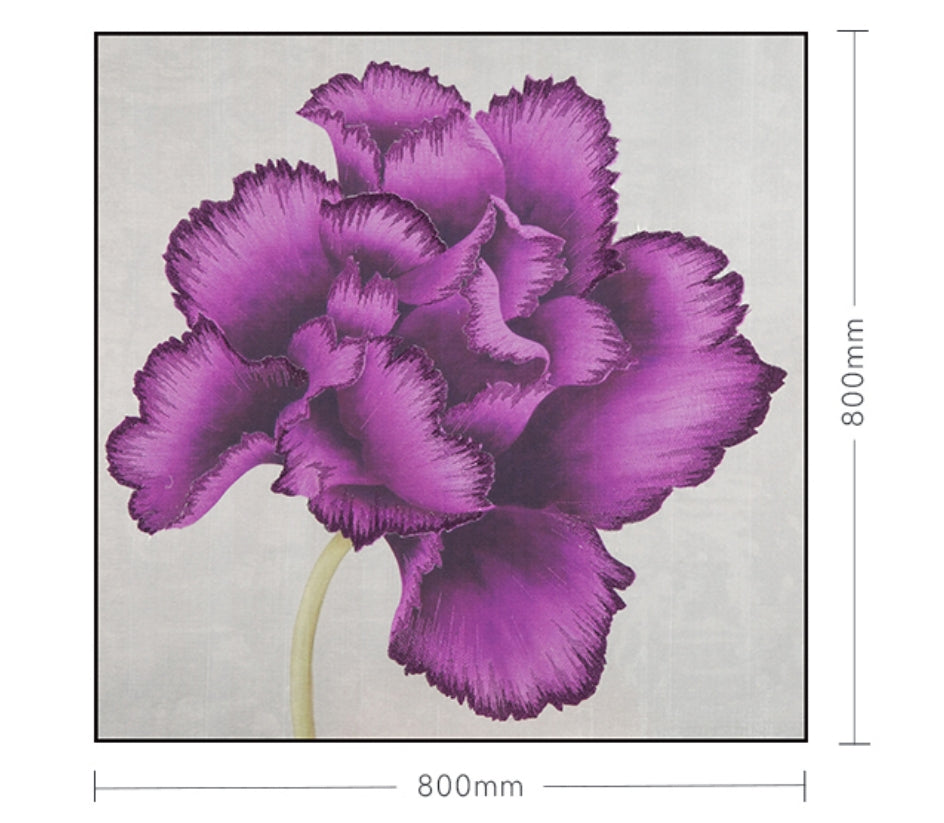 Commercial Suzhou Full Embroidery — framed, simulated silk, soft luster. Dual craftsmanship. Wholesale for decor firms, commercial use; home use too. Art decor for hotels, offices, residences.Purple Rhyme Series - Blooming-海智集-