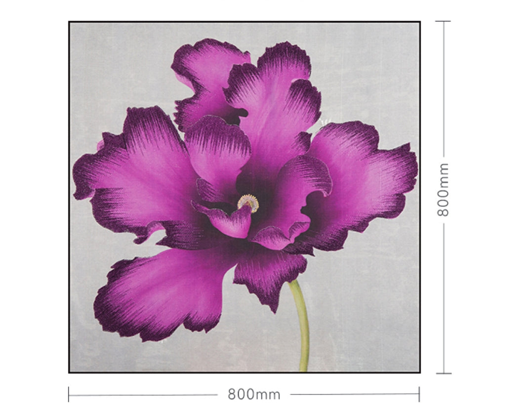 Commercial Suzhou Full Embroidery — framed, simulated silk, soft luster. Dual craftsmanship. Wholesale for decor firms, commercial use; home use too. Art decor for hotels, offices, residences.Purple Rhyme Series - First Bloom-海智集-