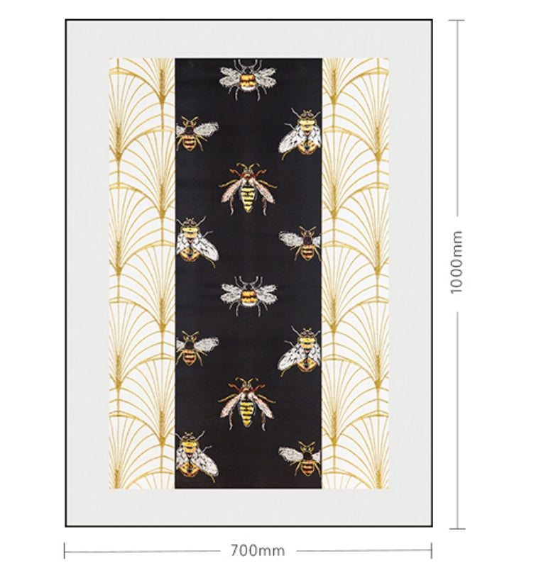 Commercial Suzhou Full Embroidery — framed, simulated silk, soft luster. Dual craftsmanship. Wholesale for decor firms, commercial use; home use too. Art decor for hotels, offices, residences.Bee Dance-海智集-