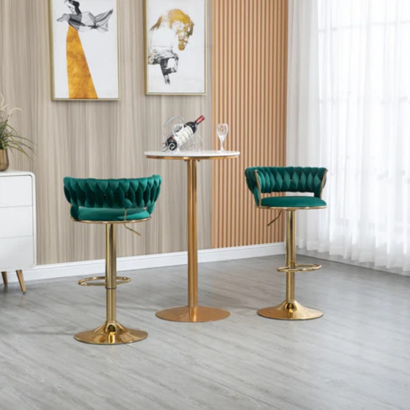 COOLMORE Swivel Bar Stools Set of 2 Adjustable Counter Height Chairs with Footrest for Kitchen, Dining Room 2PC/SET-海智集-Default-