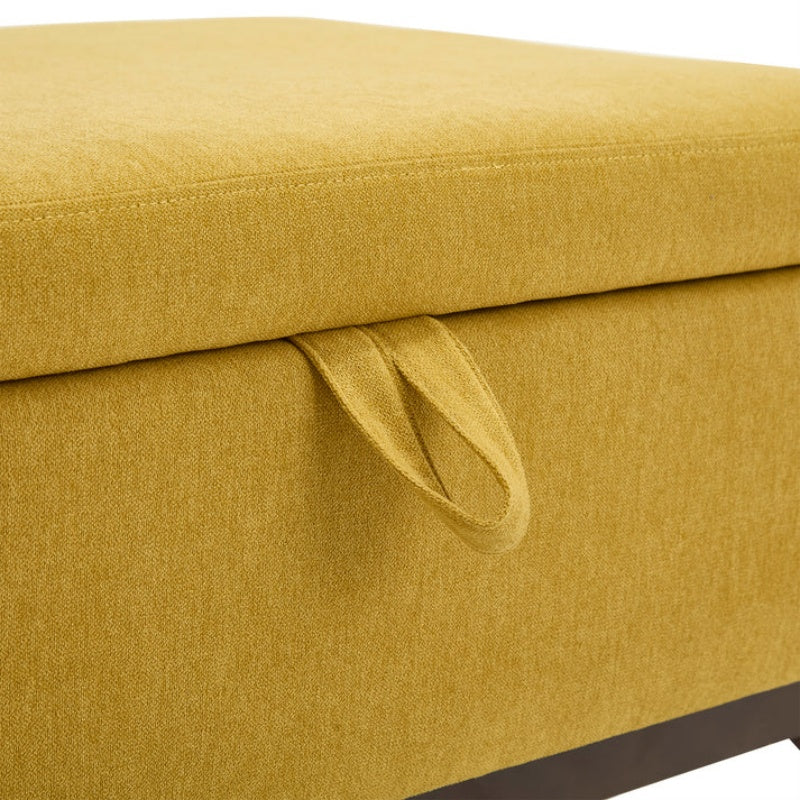 Mid-century modern square coffee table storage bench, assembled, suitable for living room, entryway and family room, used as a coffee table, stirrups, shoe bench-海智集-Default-