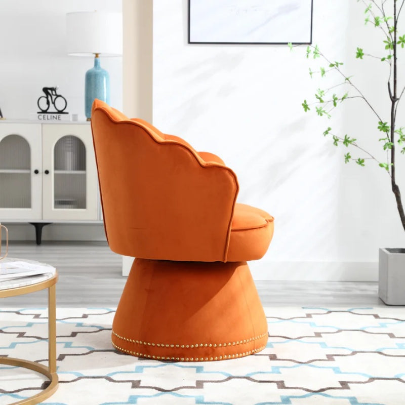 COOLMORE Swivel Barrel Chair, Comfy Round Accent Sofa Chair for Living Room, 360 Degree Swivel Barrel Club Chair, Leisure Arm Chair for Nursery, Hotel, Bedroom, Office, Lounge-海智集-Default-