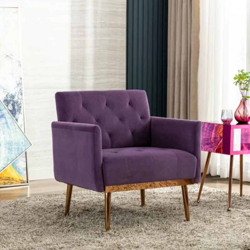 COOLMORE Accent Chair ,leisure single sofa with Rose Golden feet-海智集-Default-