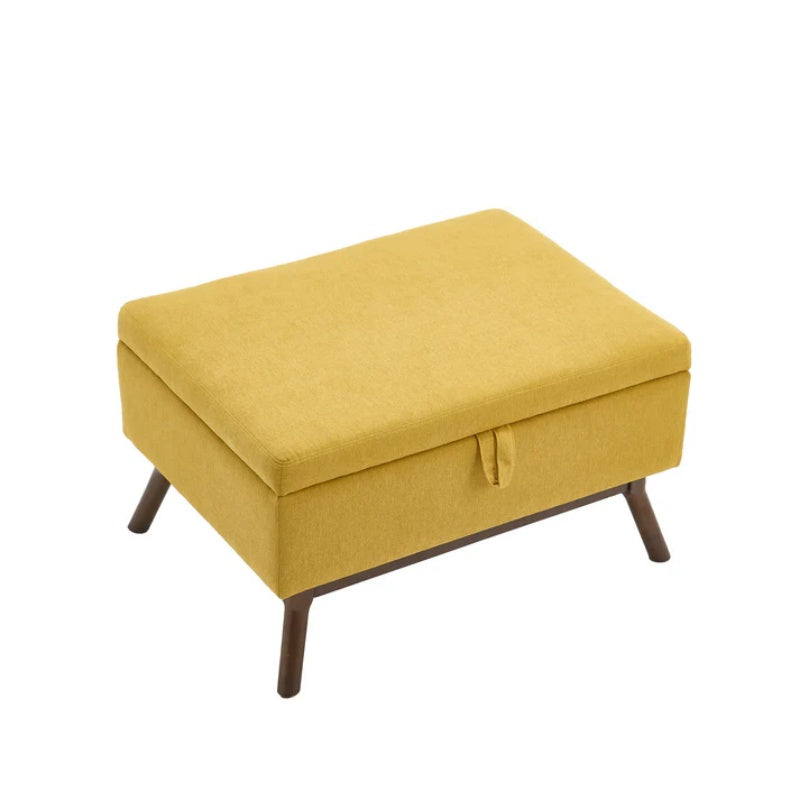 Mid-century modern square coffee table storage bench, assembled, suitable for living room, entryway and family room, used as a coffee table, stirrups, shoe bench-海智集-Default-