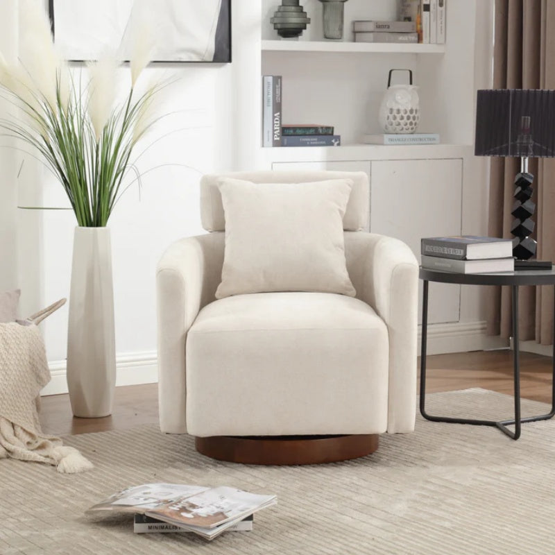COOLMORE 360 degree rotation design, multi-gear adjustment backrest, soft and comfortable chenille fabric, ergonomic design of the living room chair-海智集-Default-