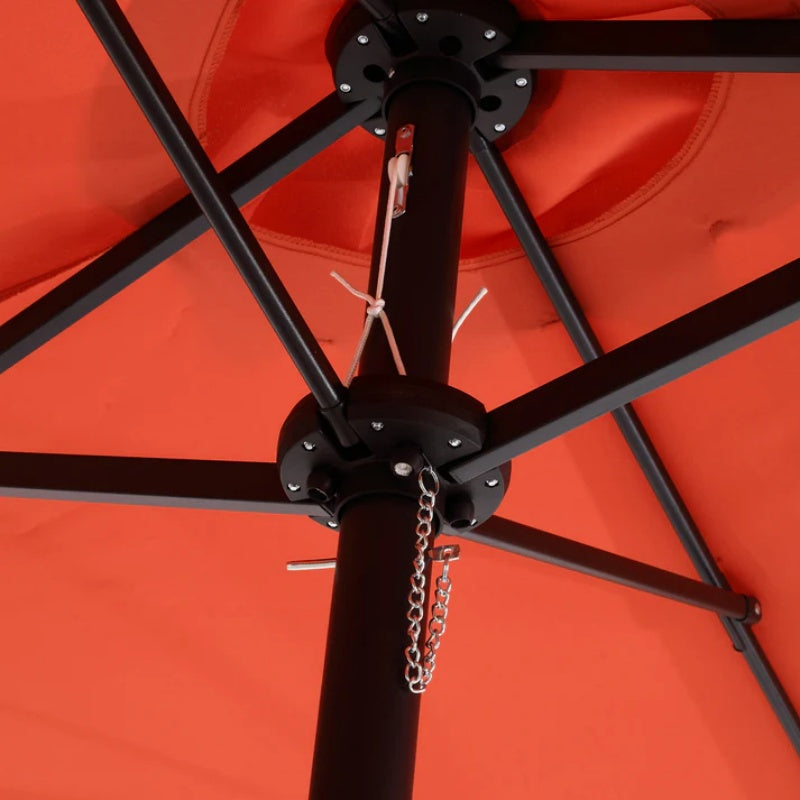 14.8 Ft Double Sided Outdoor Umbrella Rectangular Large with Crank ( Orange )(No Base)-海智集-Default-