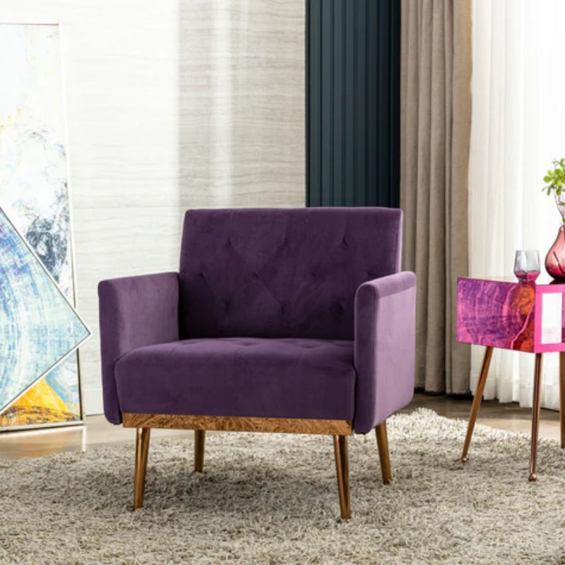 COOLMORE Accent Chair ,leisure single sofa with Rose Golden feet-海智集-Default-