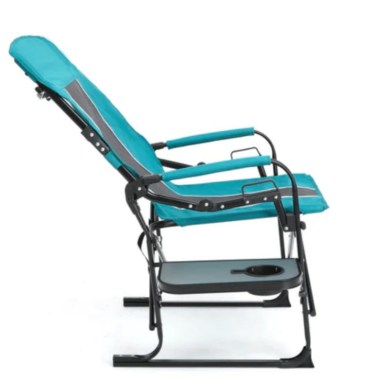Camping Directors Chair, Heavy Duty,Oversized Portable Folding Chair with Side Table, Pocket for Beach, Fishing,Trip,Picnic,Lawn Blue-海智集-Default-