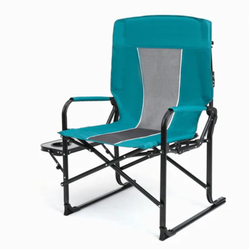 Camping Directors Chair, Heavy Duty,Oversized Portable Folding Chair with Side Table, Pocket for Beach, Fishing,Trip,Picnic,Lawn Blue-海智集-Default-
