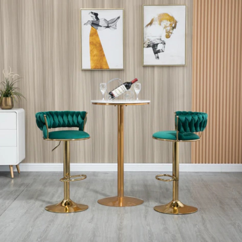 COOLMORE Swivel Bar Stools Set of 2 Adjustable Counter Height Chairs with Footrest for Kitchen, Dining Room 2PC/SET-海智集-Default-