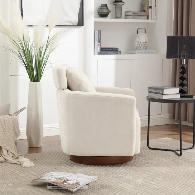 COOLMORE 360 degree rotation design, multi-gear adjustment backrest, soft and comfortable chenille fabric, ergonomic design of the living room chair-海智集-Default-