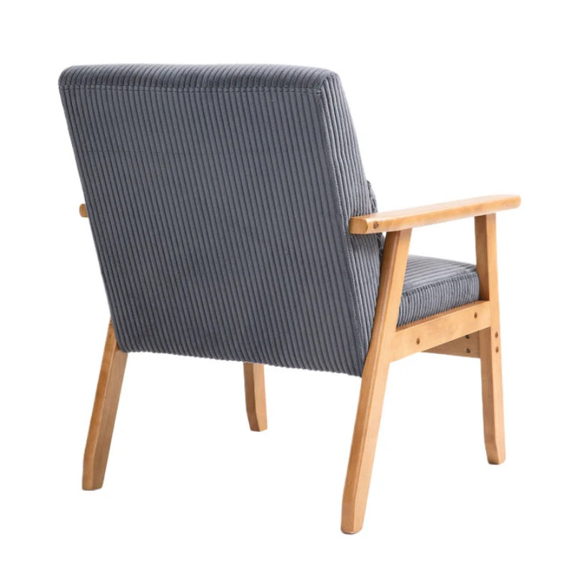 Leisure Chair with Solid Wood Armrest and Feet, Leisure chair, wood frame, velvet, l, solid rubber wood legs, Mid-Century Modern Accent chair, for Living Room Bedroom Studio chair,Two packs-海智集-Default-